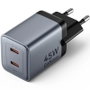 Vention Cargador de Pared GaN FCDH0-EU 2xUSB-C 45W Gris Antracita